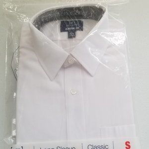 Men White Long Sleeve Dress Shirt